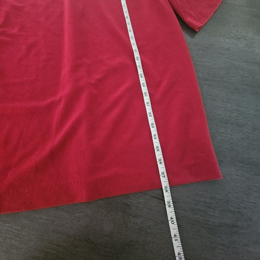 Chicos Red Bell Sleeve Sheath Dress Size 4 20/22 Holiday Cocktail Event Mini - Picture 4 of 6